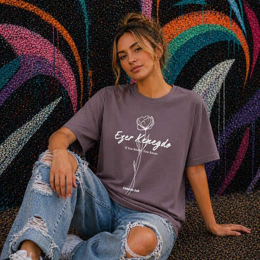 Oversized Boxy Tee | Ezer Kenegdo Graphic T-Shirt| Founders Collection