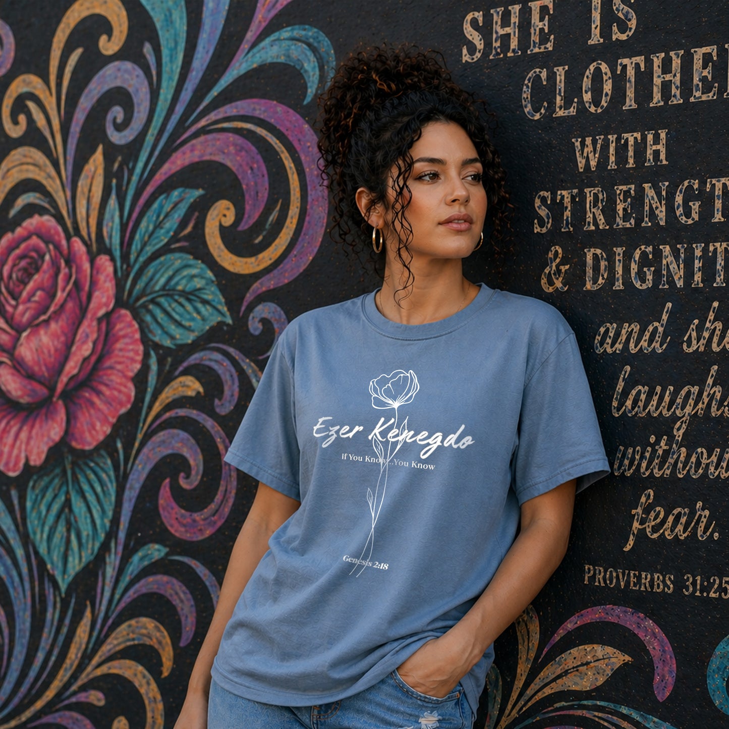 Vintage Wash Relaxed Graphic Tee | Ezer Kenegdo T-shirt | Founders Collection